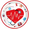 Mm231 Dia da Enfermagem Enfermeiro Médico Clínica Festa Feriado Louça de Mesa 8 Pessoas Conjunto de 4 Peças Prato de Papel Copo de Papel