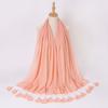 Lenço de Chiffon Liso Novo em Estoque, Lenço Bolha de Chiffon com Pérolas Florais, Xale Lenço Malaio