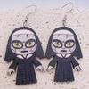 Aretes de madera de Halloween transfronterizos Personajes de películas de terror europeas y americanas Aretes exagerados para las fiestas Joyería de Amazon