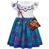 2022 saia infantil Mirabel Encanto casa mágica completa vestido de manga borboleta para meninas em estoque fabricante