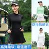 2025 Golf Feminino Primavera e Verão Protetor Solar Manga Longa Gola Alta Camiseta Feminina Camada Base Roupa Top Verão
