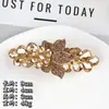 Presilha Grande de Metal com Laço de Cristal e Toque Sofisticado, Cheia de Strass, Presilha Horizontal para um Coque Elegante, Acessório de Cabelo Estilo Mãe