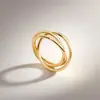 Anillo de Acero de Titanio para Pareja de Tres Anillos Anillo Giratorio Anti-Ansiedad Meditación Mindfulness Joyería Transfronteriza