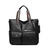 Bolso de mano transfronterizo de piel sintética, elegante y con estilo, piel suave, diseño retro y minimalista, bolso de hombro, bolsa de mano para el trabajo, gran capacidad