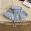 Chapéu de Pescador Xadrez Vintage Novo para Primavera e Verão Feminino, Chapéu Bucket com Aba Larga para Proteger do Sol, Faz o Rosto Parecer Menor, Chapéu da Moda para Proteção Solar em Férias