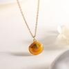 Collar con colgante de concha de aceite en forma de gota de oro de 18 quilates bañado en cobre personalizado de Aogu, cadena de clavícula combinable para mujer, nuevo