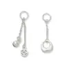 Colgante de borla de moneda de plata maciza S925 Accesorio de collar de cuerda trenzada con cuentas DIY