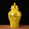 Vaso de cerâmica grande chinês vermelho, vaso de chão Fugui, decoração de interiores auspicioso, ornamentos de varanda