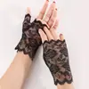 Guantes de Encaje de Medio Dedo para Proteger del Sol para Otoño y Verano Sin Dedos para Conducir Deportes al Aire Libre Guantes Finos de Medio Corte para Mujer Adulta