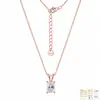 Collar de plata de ley S925 con moissanita completa, cadena sencilla de moissanita rectangular de cuatro puntas para la clavícula, superventas transfronterizo de Amazon