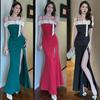 Ropa de trabajo suave para técnicos, Vestido de tirantes para club nocturno, Ropa de trabajo para pediluvio de club de salud, Vestido de noche, Vestido de moda