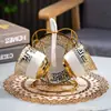 Juego de taza de café y platillo de cerámica estilo europeo, juego de té creativo de alta gama con borde dorado para uso doméstico, vaso de agua para sala de estar, taza, taza de té floral