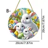 Disco de Acrílico con Cadena Decoraciones de Pascua Etiquetas Colgantes Transfronterizas Decoraciones para Ventanas Colgantes para Exteriores Porche Familiar Conejo