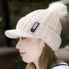 Chapéu de Veludo Engrossado para Mulheres, Gorro de Lã Tricotado de Inverno, Novo Chapéu Versátil Estilo Coreano para Estudantes, Chapéu de Proteção para Ouvidos para Ciclismo de Inverno