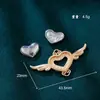 Cultura Tradicional China Herencia Canción Brocado Hecho a Mano DIY Base de Aleación Doble Cubierta Calabaza de Caramelo Forma de Corazón Colgante de Espejo Accesorios de Joyería