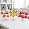 Adornos Decorativos de Vidrio Zibo de Manzana, Caqui y Árbol de Lingotes para Decoración del Hogar, Decoraciones de Escritorio de Oficina y Regalos de Uso Diario