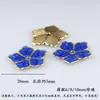 Aleación Azul Quemada Cabeza Giratoria Azul Cloisonné Material para Joyería DIY Base de Flor de Imitación Accesorios Pie de Pasador Decoración Hecho a Mano No