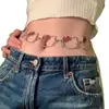 Ei Tao Menina Doce Legal Y2K Rosa Brilhante Zircônio Gatinho Corrente de Cintura Feminina Milenar Estilo Sexy Acessórios de Cinto de Metal