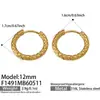 Pendientes de Aro Rayados de Acero Inoxidable Acero Inoxidable Chapado al Vacío PVD en Oro Pendientes de Aro Lisos Transfronterizos Europeos y Americanos Accesorios para Orejas DIY