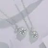 Colar de Moda Dazzling Quadrado de Zircônia Banhado a Prata Versátil Moda Luxo High-End Pingente Clavícula Colar Venda Direta da Fábrica