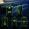 Señales Exteriores Luminiscentes para Halloween 2026: Esqueleto, Lápida, Fantasma, Gato Negro, Prohibido el Paso al Patio Señales