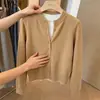 Cardigan Tricô Pequeno Redondo Vazado Estilo Garota Picante Americana Feminino Outono 2026 Novo Slim de Botão Único Curto