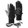 Guantes calefactables de temperatura constante recargables por USB para hombres y mujeres, de dedo completo, para deportes al aire libre de invierno y ciclismo, antideslizantes, a prueba de frío, a prueba de viento