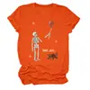 Camiseta feminina independente da Amazon, da moda, única e divertida, com caveira "well shit", balão, rosa, gola redonda e manga curta
