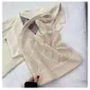 Bolso de Hombro Tejido para Viajes de Vacaciones, Bolso de Mano Retro de Malla Hueca, Bolso Simple Tejido