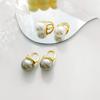Pendientes de perlas elegantes estilo retro de Hong Kong con baño de cobre y oro auténtico, pendientes elegantes para dama, estilo sencillo, pendientes de moda T88