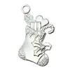20 Piezas Mixtas de Muñeco de Nieve Navideño Plateado Brillante, Árbol de Navidad, Campana, Ciervo, Copo de Nieve, Accesorios para Joyería, Colgantes para Pendientes y Pulseras DIY