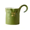 Juego de Taza y Platillo de Café con Oro Espolvoreado del Fabricante Xiaoqinggan Taza de Cerámica para Latte para Atraer Riqueza y Tesoro Taza Exquisita de Gama Alta para el Té de la Tarde