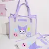 Bolsa de Mão Transparente de PVC Desenho Animado Cão Yugui Remuning Estudante Kulomi Grande Capacidade Lição de Casa Bolsa de Ombro Único