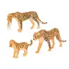 Set de 3 Figuras de Familia de Guepardos Figuras Realistas de PVC de Guepardo Africano, Leopardo y Cría Juguetes y Decoraciones de Animales de Safari para Niños Perfecto Ed