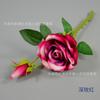 Rosa de terciopelo de 2 cabezas, una sola rama, decoración del hogar, flor de seda de simulación, flor de mesa de boda, borde cruzado para una sola rama, rosa de terciopelo