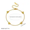 Pulsera de Acero Inoxidable con Colgante de Corazón con Patrón de Estrella Incrustado de Diamantes Chapada en Oro Estilo Coreano Minimalista Nicho Estilo Ins