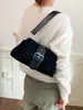 Bolsa de Hombro Cruzada Estilo Coreano de Diseño Nicho Estilo Motociclista para Mujer con Hebilla de Cinturón Moda para Viajes Diarios