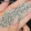 Mini uña de malta amarilla con diamantes de arte de uñas tamaño pequeño fondo plano forma de espiga de trigo especiada dorada blanca transparente joyería de diamantes para uñas al por mayor