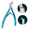 Tesoura de cutícula D501 de aço inoxidável transfronteiriça cortador de unhas cor titânio dourado alicate de cutícula fácil de cortar ranhura de unha embutida