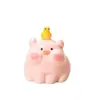 Muñeca de Cerdo Rosa de Dibujos Animados Tridimensional Accesorios de Resina para Manualidades Adornos Decorativos de Escritorio Bolsa Sorpresa Colgante Llavero Lindo