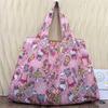 Bolsa de Compras Plegable para Supermercado Tela Floral Portátil Poliéster Bolsa de Almacenamiento Portátil Gran Capacidad Rectangular Engrosada Venta al por Mayor