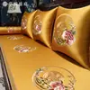Cojines de Sofá de Secuoya Estilo Chino Nuevos Cuidadosamente Seleccionados con Bordado, Fundas para Cojines de Sofá de Muebles de Madera Maciza, Juego de Cinco Piezas para Cojines de Cama Luohan