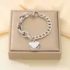 Pulsera de Acero Inoxidable con Forma de Corazón Personalizada Estilo Francés para Mujer, Moda Transfronteriza Chapado en Oro de 18K Cierre Ot Joyería al por Mayor