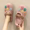 Sandalias Perforadas Florales Birkenstock para Mujer, Nuevo Modelo Verano 2026, Zapatillas Mary Jane Transpirables Antideslizantes para Exteriores para Mujer
