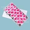 Flor de jabón pintada en spray color rosa, pétalos de cinco capas, corazón enrollado, tipo flor inmortal simulada, venta al por mayor, rosa degradado, ciruela negra