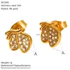 Pendientes de Lujo Europeos y Americanos de Amor Transfronterizo Luna Estrella Incrustados con Circonita para Mujer Pendientes Versátiles de Personalidad a la Moda Venta al por Mayor