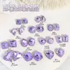 Celebridad de Internet Nuevo k9 cristal de vidrio joyería para uñas Super Brillante cuadrado grueso gota de agua corazón Diamante lavanda morado claro taladro de uñas