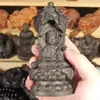 12cm Madera de Águila Indonesia Torre de los Tres Santos Occidentales Adornos Oficina Hogar Adornos Diseño Artesanía Tallada a Mano