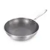 Wok de Acero Inoxidable 410 Engrosado, Sartén Antiadherente de Panal