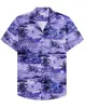 Camisa Hawaiana con Dibujos Animados Impresión 3D Cuello Redondo Manga Corta Sin Planchar Camisa para Hombre Top Casual